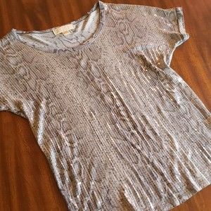 Michael Kors faux snakeskin print shirt Mermaid Sequin Short sleeve T-shirt